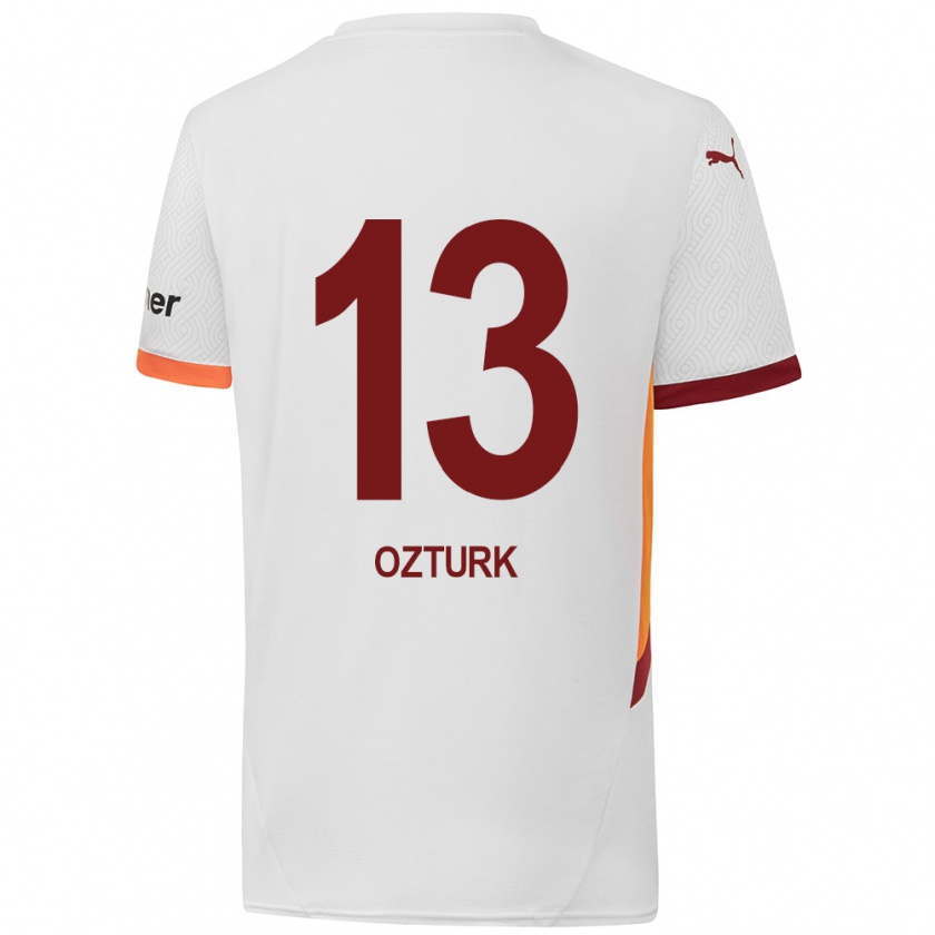 Kandiny Kinder Fatma Sare Öztürk #13 Weiß Gelb Rot Auswärtstrikot Trikot 2024/25 T-Shirt