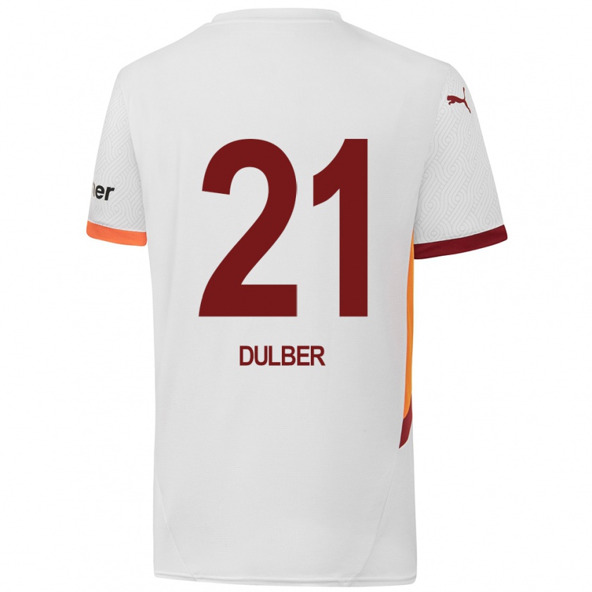 Kandiny Kinder Didem Dülber #21 Weiß Gelb Rot Auswärtstrikot Trikot 2024/25 T-Shirt