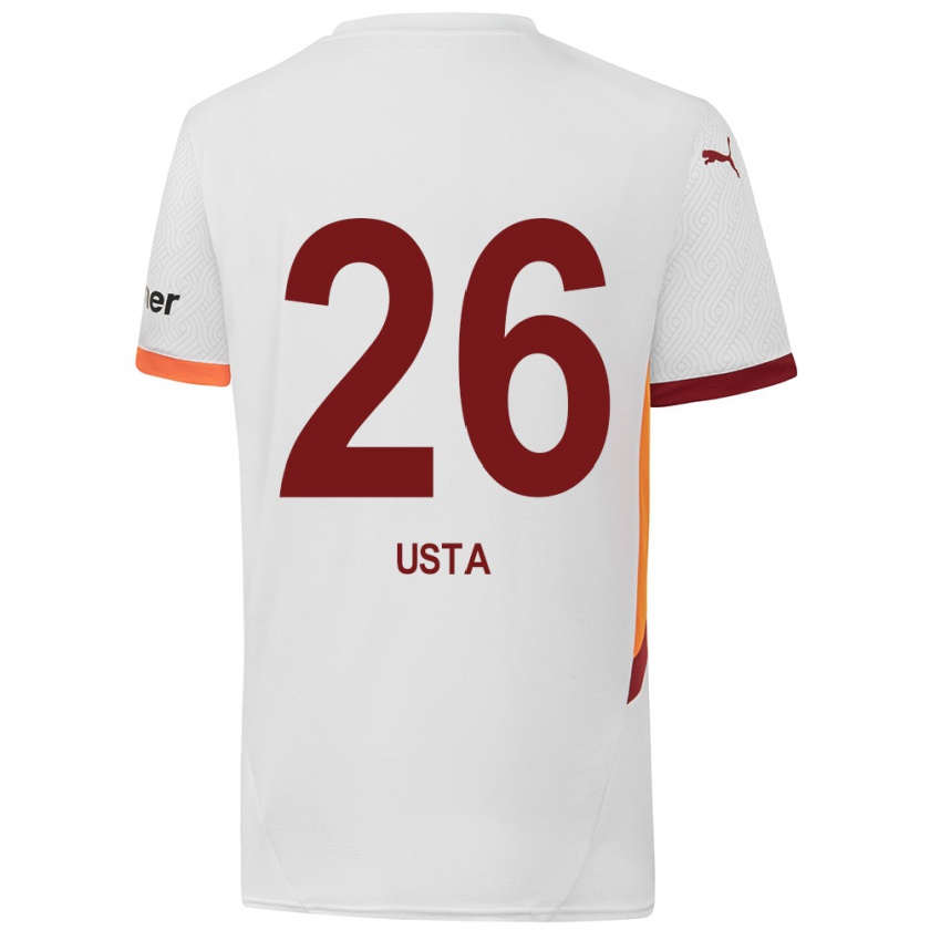 Kandiny Kinder Alanur Usta #26 Weiß Gelb Rot Auswärtstrikot Trikot 2024/25 T-Shirt