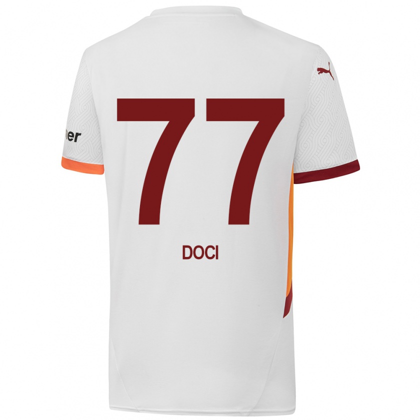 Kandiny Kinder Megi Doci #77 Weiß Gelb Rot Auswärtstrikot Trikot 2024/25 T-Shirt