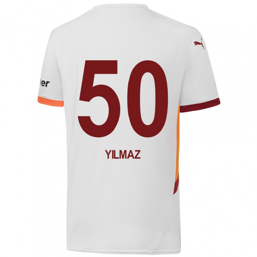 Kandiny Kinder Jankat Yılmaz #50 Weiß Gelb Rot Auswärtstrikot Trikot 2024/25 T-Shirt