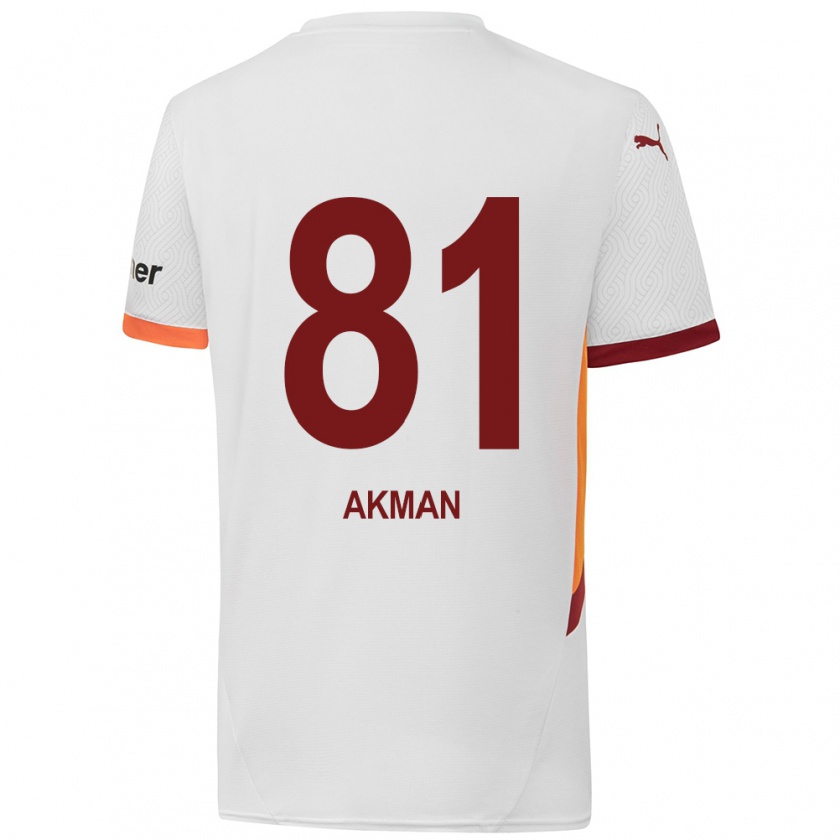 Kandiny Kinder Hamza Akman #81 Weiß Gelb Rot Auswärtstrikot Trikot 2024/25 T-Shirt