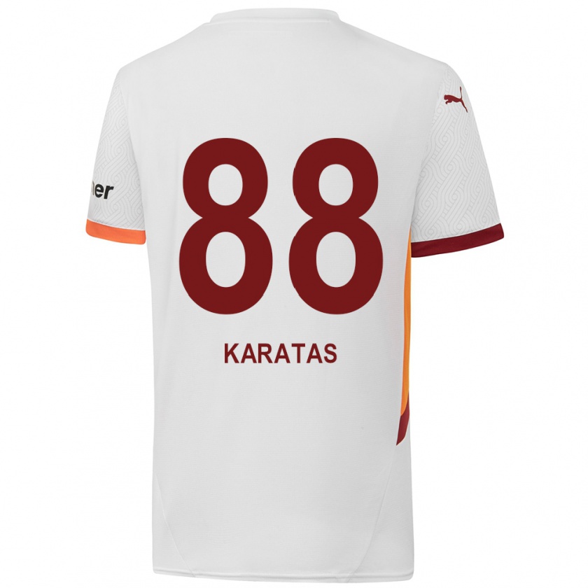 Kandiny Kinder Kazımcan Karataş #88 Weiß Gelb Rot Auswärtstrikot Trikot 2024/25 T-Shirt