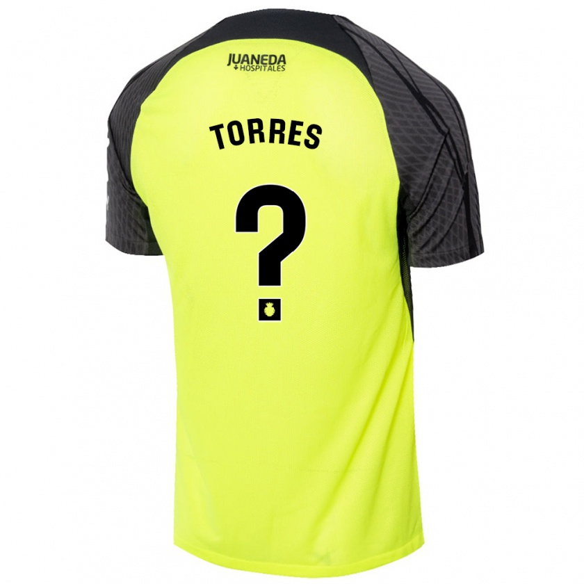 Kandiny Kinder Iker Torres #0 Fluoreszierend Grün Schwarz Auswärtstrikot Trikot 2024/25 T-Shirt