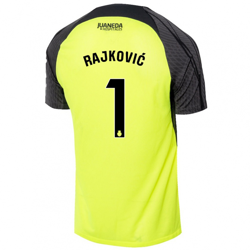 Kandiny Kinder Predrag Rajkovic #1 Fluoreszierend Grün Schwarz Auswärtstrikot Trikot 2024/25 T-Shirt