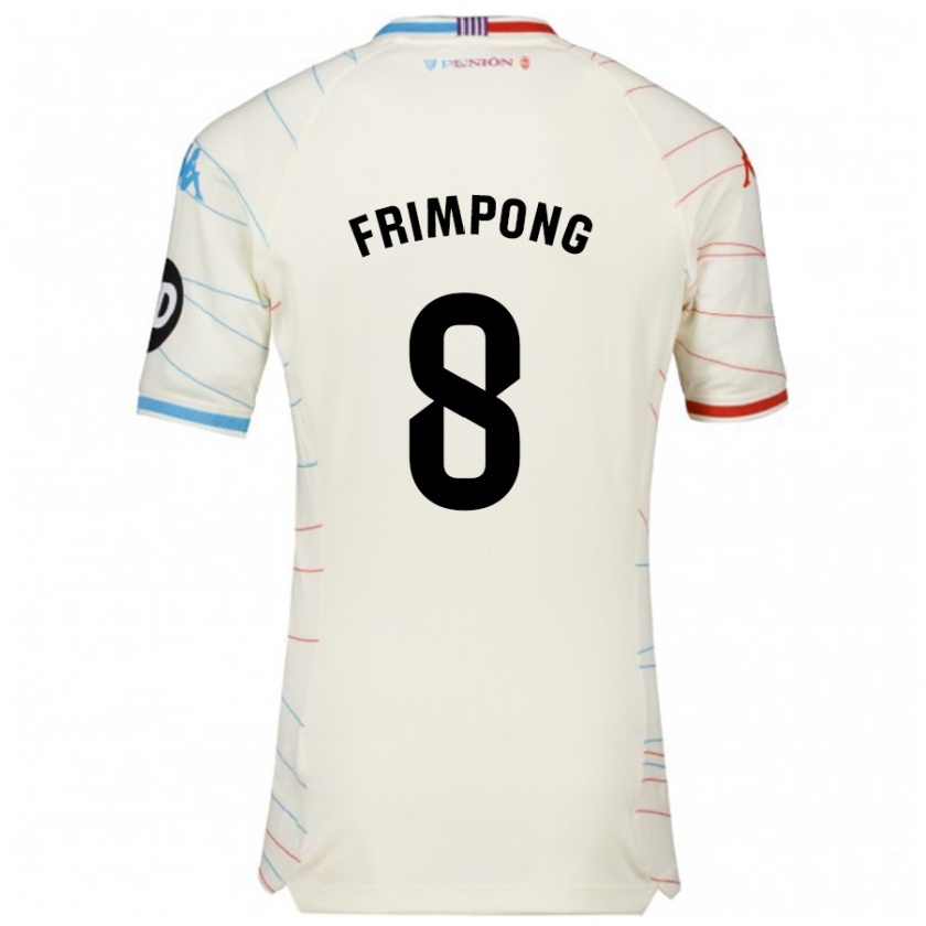 Kandiny Kinder Eugene Frimpong #8 Weiß Rot Blau Auswärtstrikot Trikot 2024/25 T-Shirt