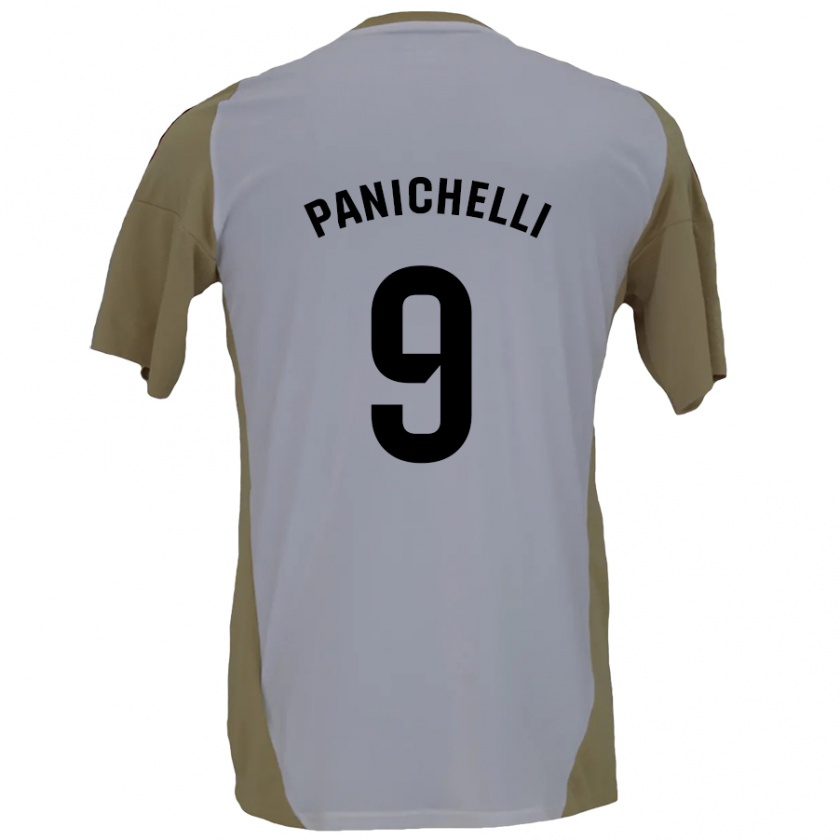 Kandiny Kinder Joaquín Panichelli #9 Braunweiß Auswärtstrikot Trikot 2024/25 T-Shirt