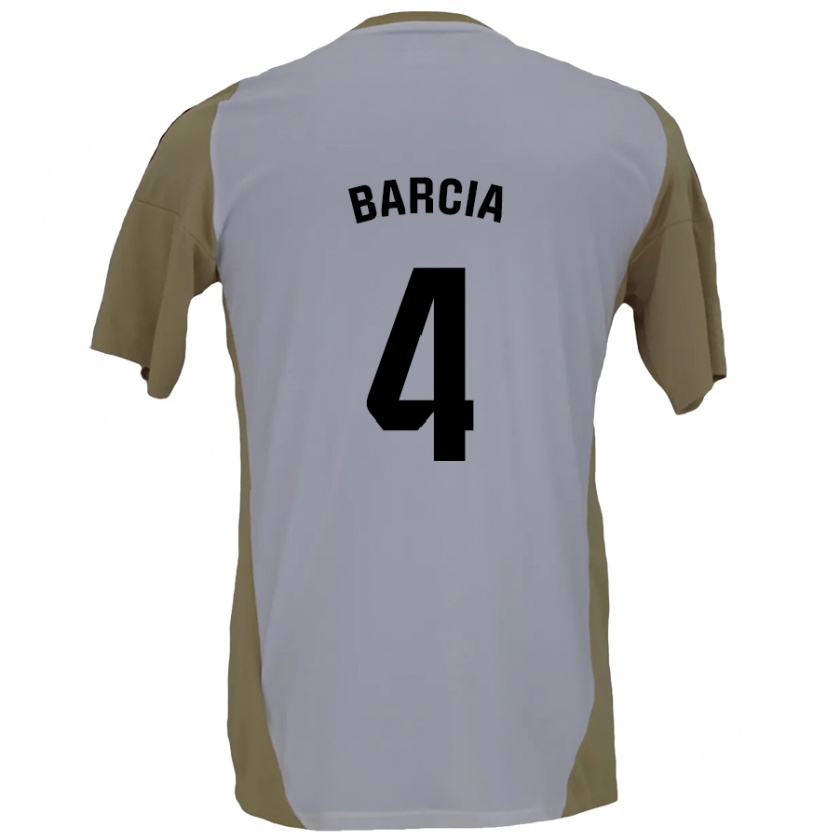 Kandiny Kinder Sergio Barcia #4 Braunweiß Auswärtstrikot Trikot 2024/25 T-Shirt