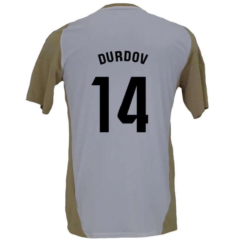 Kandiny Kinder Ivan Durdov #14 Braunweiß Auswärtstrikot Trikot 2024/25 T-Shirt