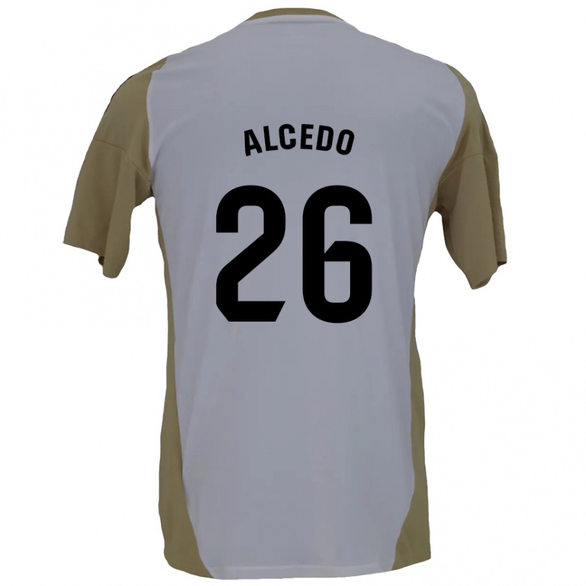 Kandiny Kinder Juan María Alcedo #26 Braunweiß Auswärtstrikot Trikot 2024/25 T-Shirt