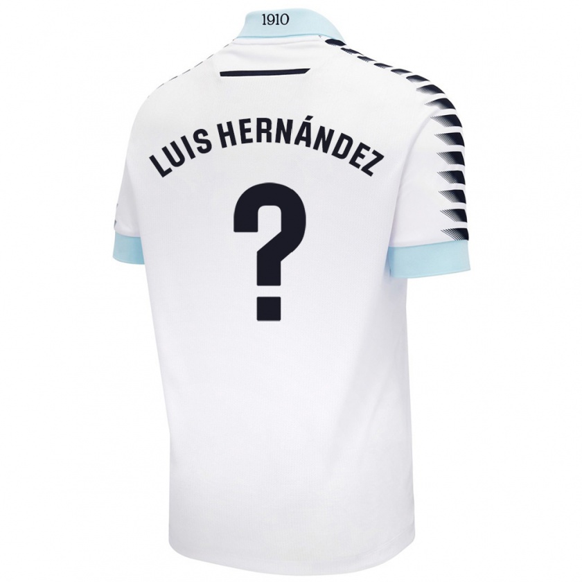 Kandiny Kinder Luis Hernández #0 Weiß Blau Auswärtstrikot Trikot 2024/25 T-Shirt