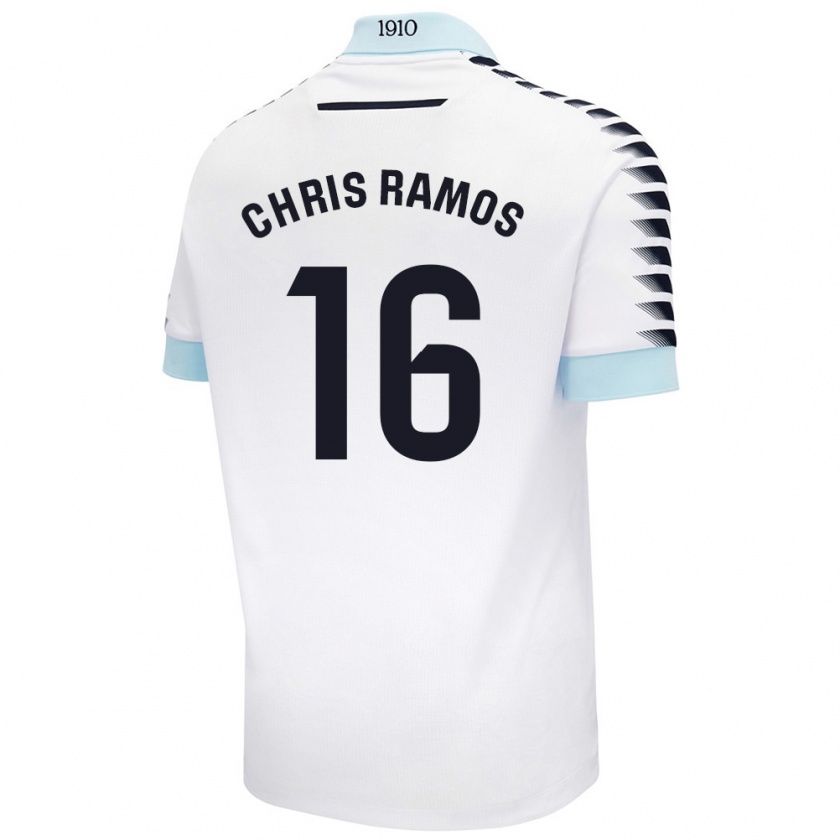 Kandiny Kinder Chris Ramos #16 Weiß Blau Auswärtstrikot Trikot 2024/25 T-Shirt