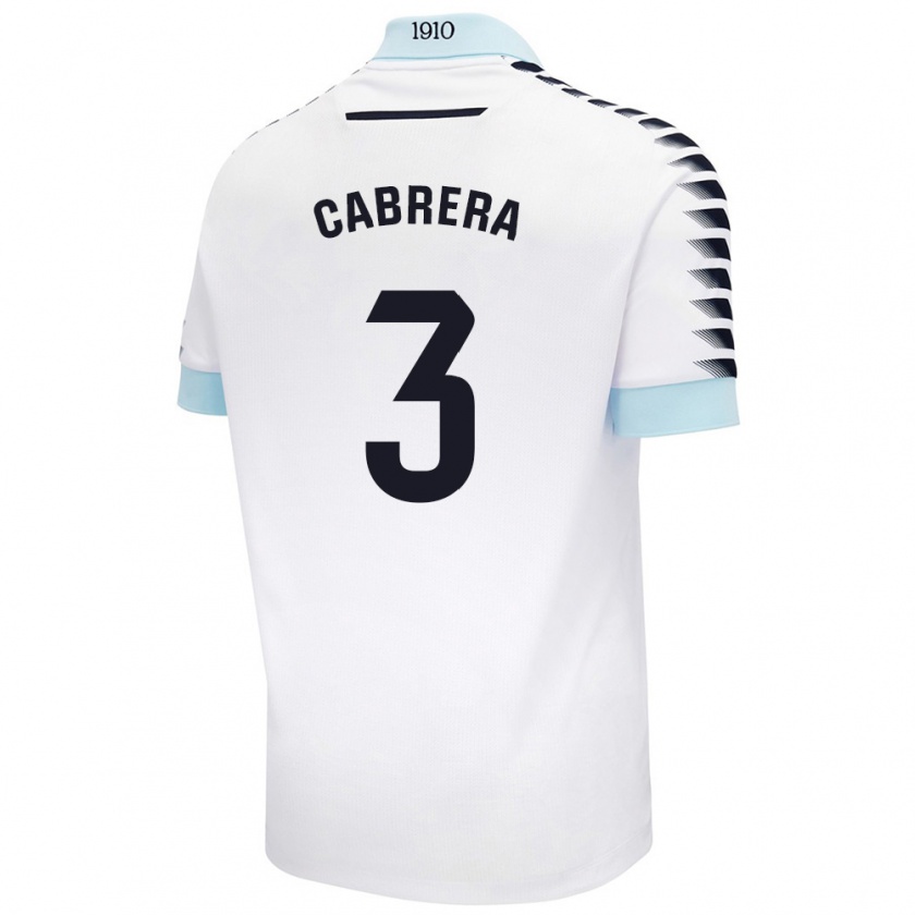 Kandiny Kinder Julio Cabrera #3 Weiß Blau Auswärtstrikot Trikot 2024/25 T-Shirt