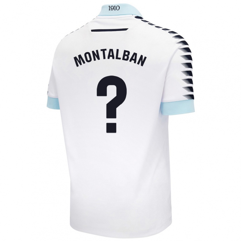 Kandiny Kinder Sergio Montalbán #0 Weiß Blau Auswärtstrikot Trikot 2024/25 T-Shirt