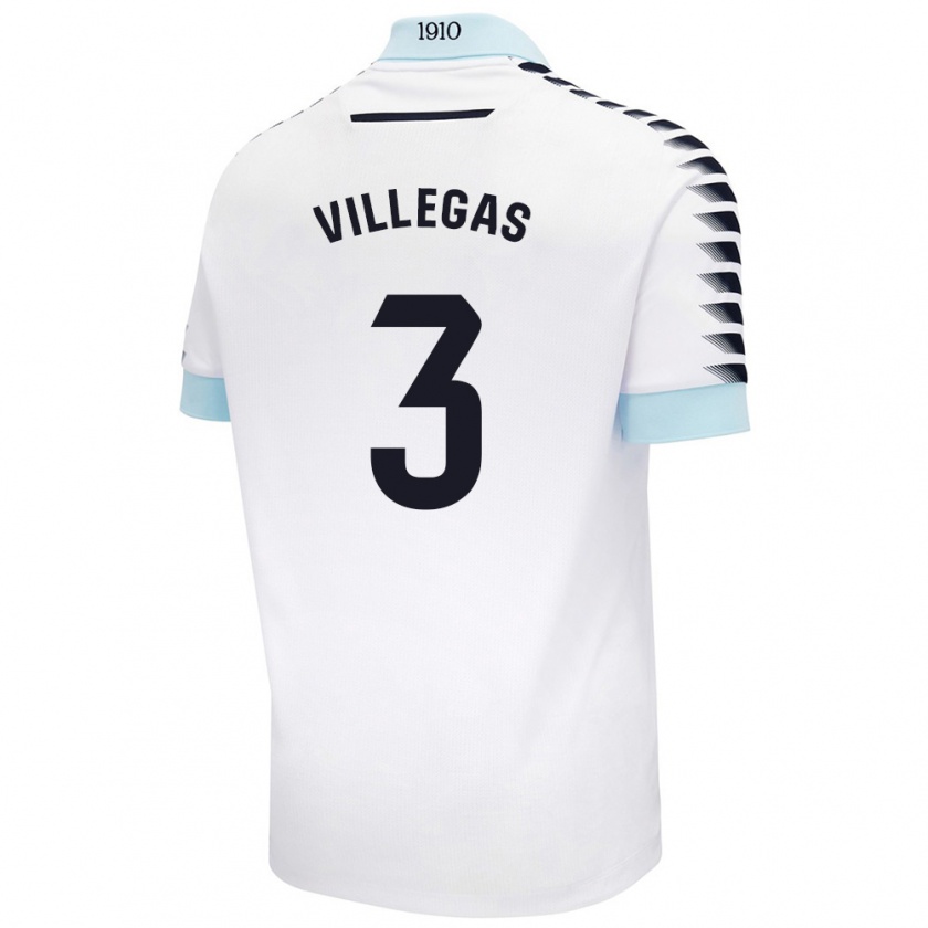 Kandiny Kinder Virginia Villegas Rico #3 Weiß Blau Auswärtstrikot Trikot 2024/25 T-Shirt