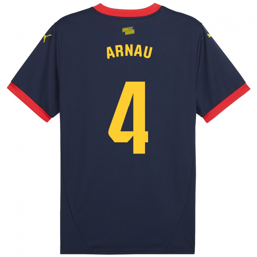 Kandiny Kinder Arnau Martínez #4 Marinerot Auswärtstrikot Trikot 2024/25 T-Shirt