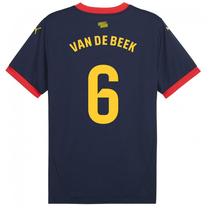 Kandiny Kinder Donny Van De Beek #6 Marinerot Auswärtstrikot Trikot 2024/25 T-Shirt