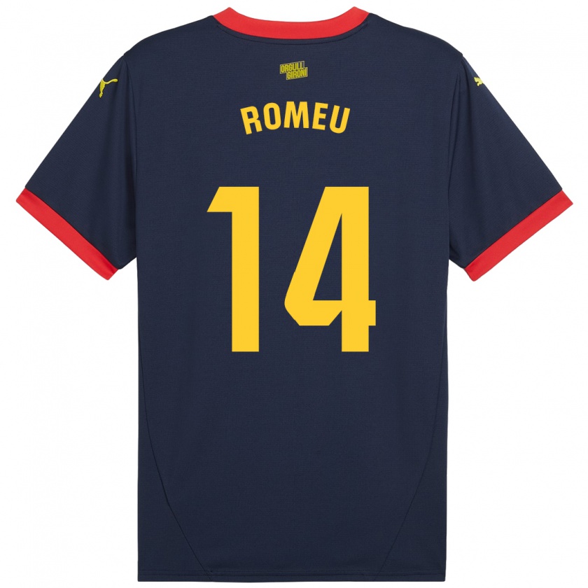 Kandiny Kinder Oriol Romeu #14 Marinerot Auswärtstrikot Trikot 2024/25 T-Shirt