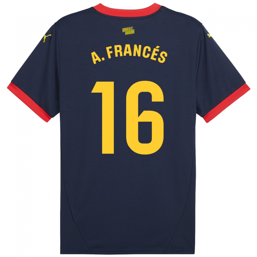 Kandiny Kinder Alejandro Francés #16 Marinerot Auswärtstrikot Trikot 2024/25 T-Shirt