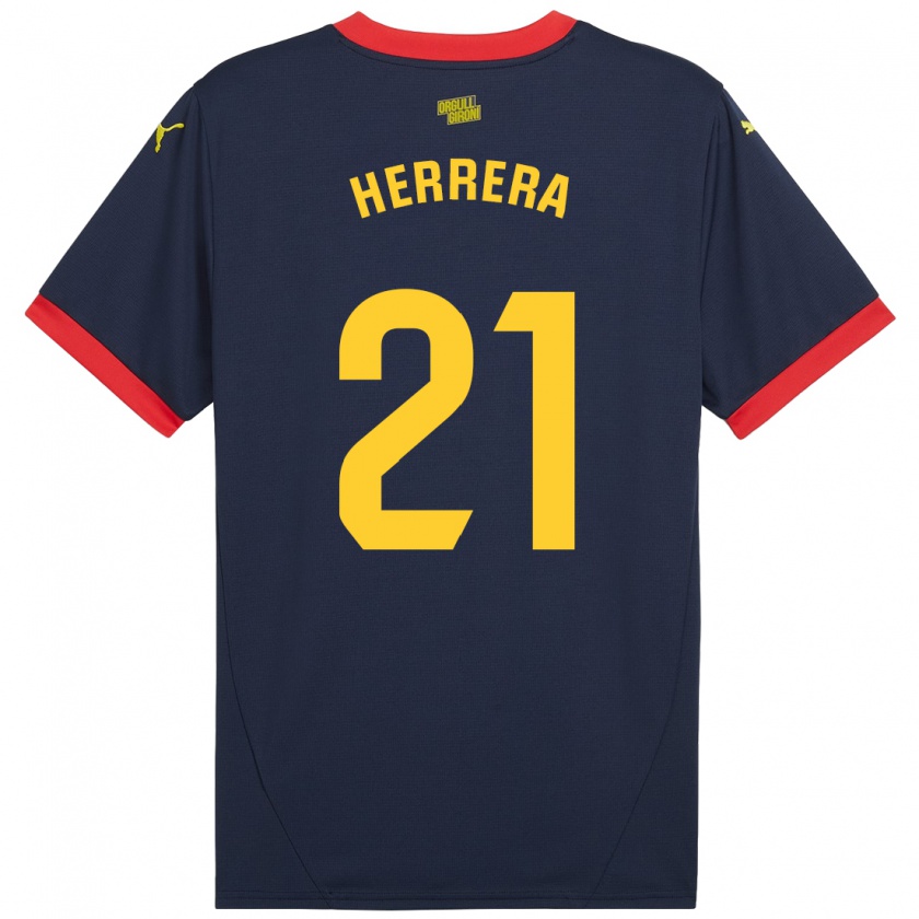 Kandiny Kinder Yangel Herrera #21 Marinerot Auswärtstrikot Trikot 2024/25 T-Shirt