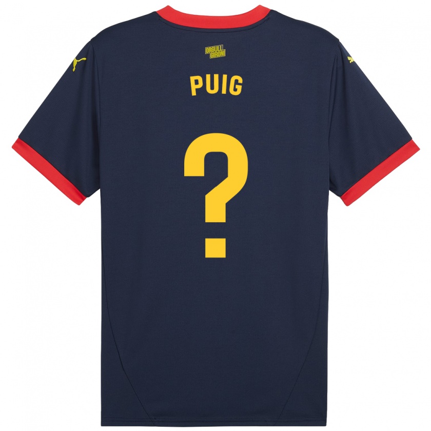 Kandiny Kinder Sergi Puig #0 Marinerot Auswärtstrikot Trikot 2024/25 T-Shirt