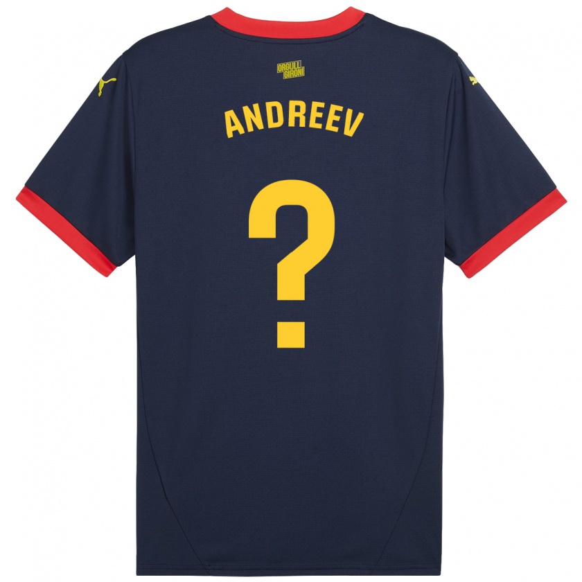 Kandiny Kinder Aleksandar Andreev #0 Marinerot Auswärtstrikot Trikot 2024/25 T-Shirt