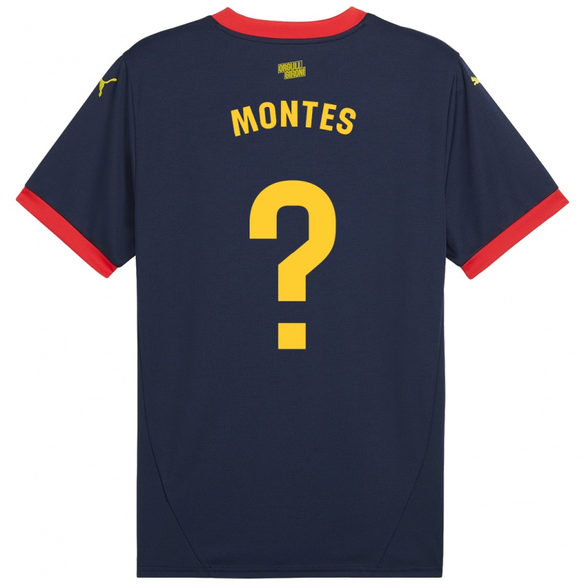 Kandiny Kinder Luis Montes #0 Marinerot Auswärtstrikot Trikot 2024/25 T-Shirt