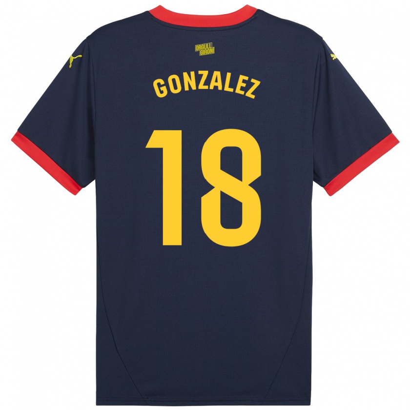 Kandiny Kinder Gerard González #18 Marinerot Auswärtstrikot Trikot 2024/25 T-Shirt