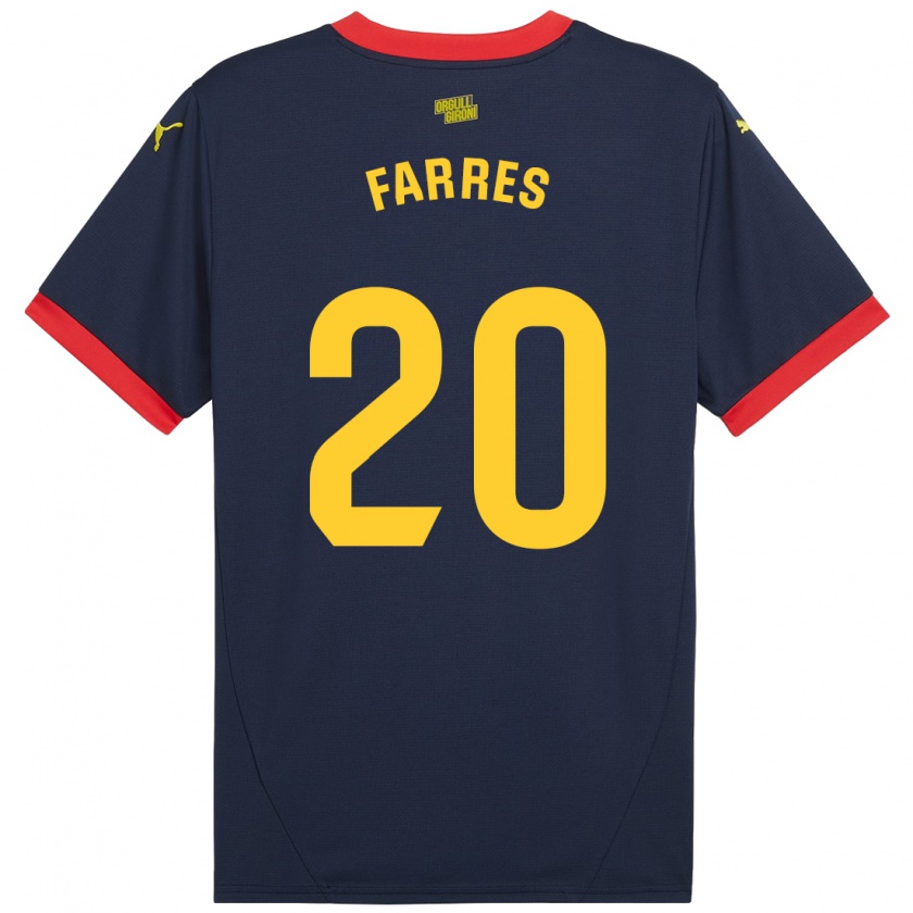 Kandiny Kinder Biel Farrés #20 Marinerot Auswärtstrikot Trikot 2024/25 T-Shirt