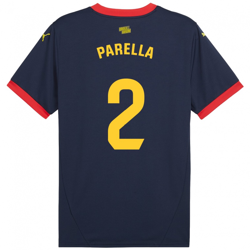 Kandiny Kinder Virginia Parella #2 Marinerot Auswärtstrikot Trikot 2024/25 T-Shirt