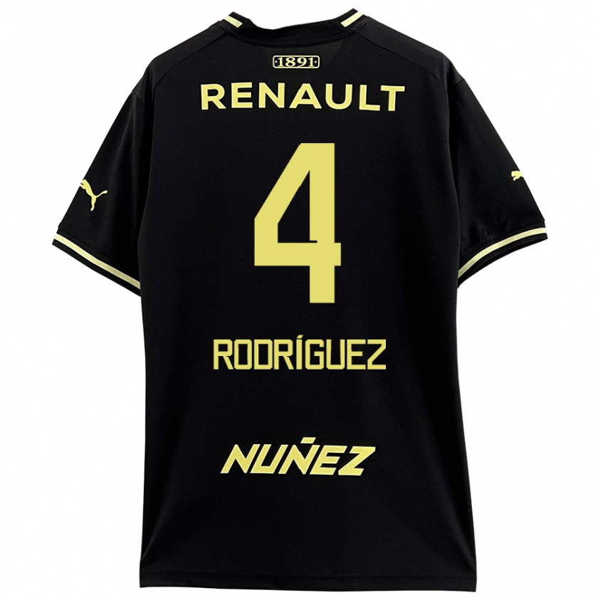 Kandiny Kinder Guzmán Rodríguez #4 Schwarz Gelb Auswärtstrikot Trikot 2024/25 T-Shirt