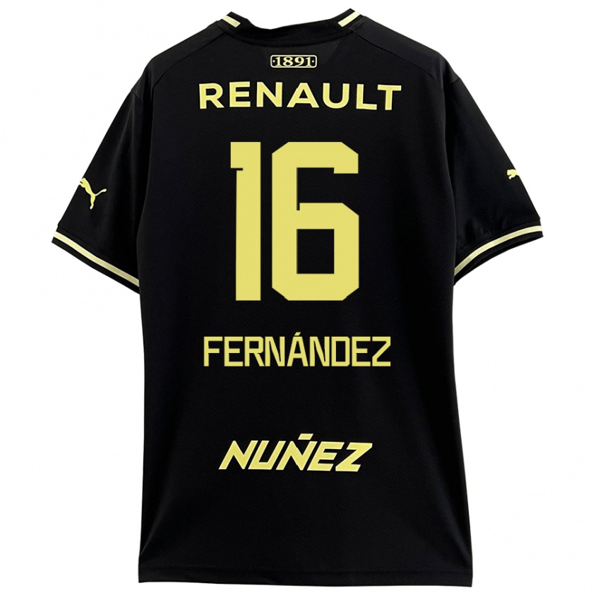 Kandiny Kinder Adrián Fernández #16 Schwarz Gelb Auswärtstrikot Trikot 2024/25 T-Shirt