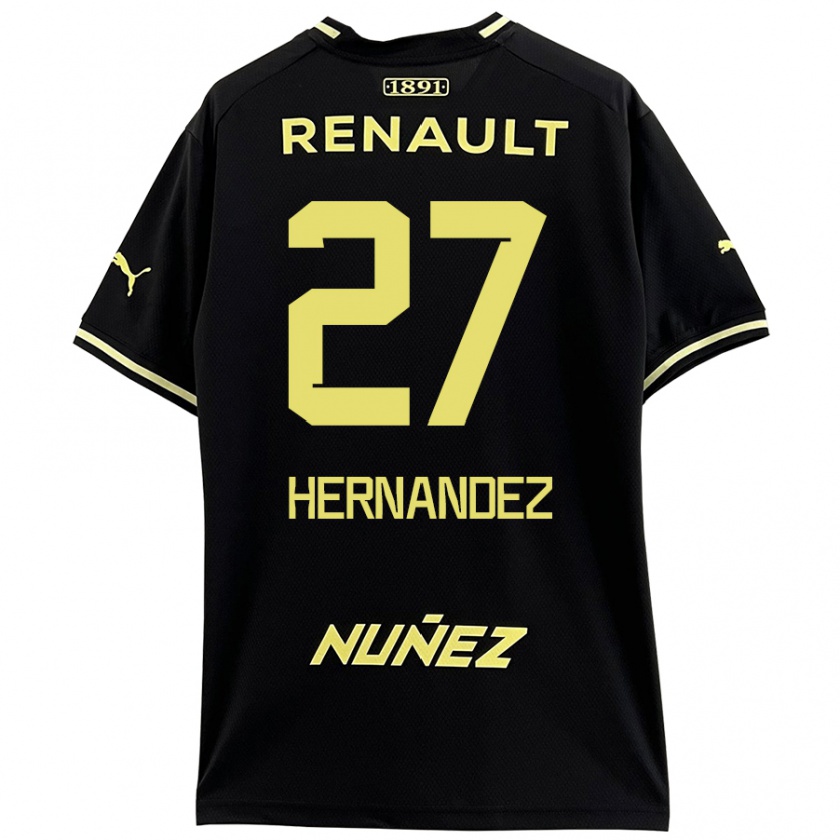 Kandiny Kinder Lucas Hernández #27 Schwarz Gelb Auswärtstrikot Trikot 2024/25 T-Shirt