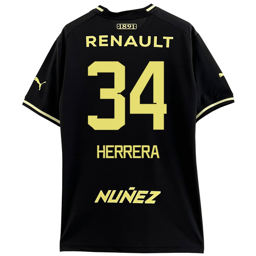 Kandiny Kinder Nahuel Herrera #34 Schwarz Gelb Auswärtstrikot Trikot 2024/25 T-Shirt