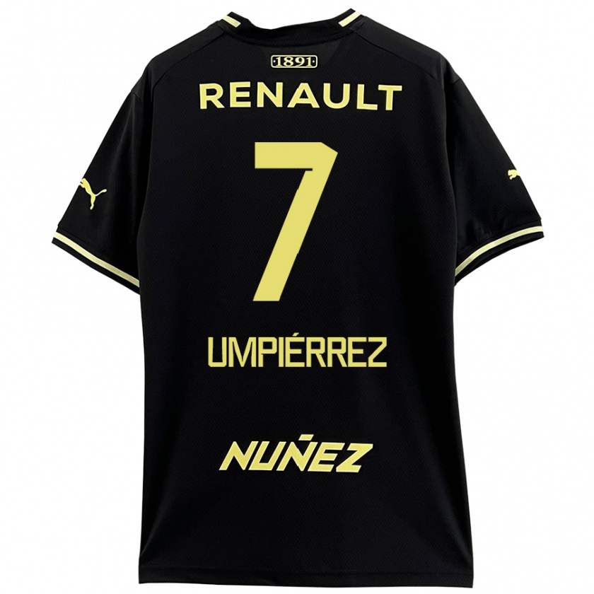 Kandiny Kinder Leandro Umpiérrez #7 Schwarz Gelb Auswärtstrikot Trikot 2024/25 T-Shirt