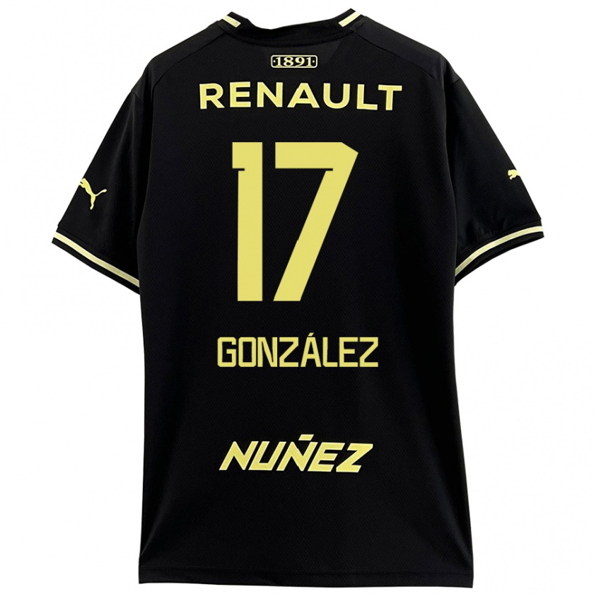 Kandiny Kinder Luciano González #17 Schwarz Gelb Auswärtstrikot Trikot 2024/25 T-Shirt