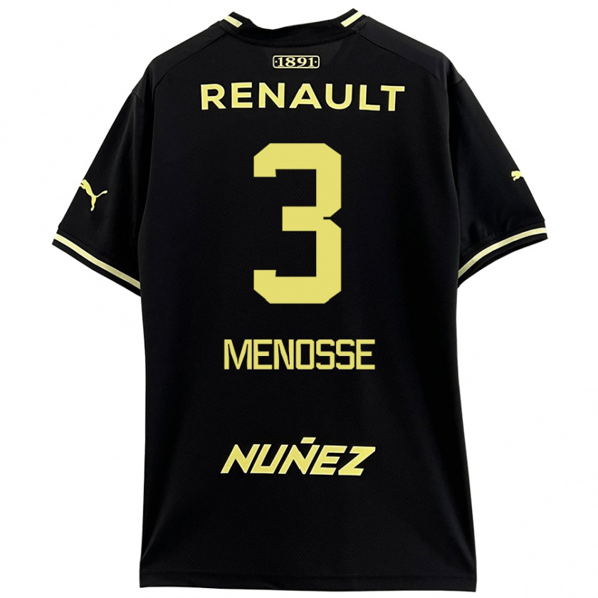 Kandiny Kinder Hernán Menosse #3 Schwarz Gelb Auswärtstrikot Trikot 2024/25 T-Shirt