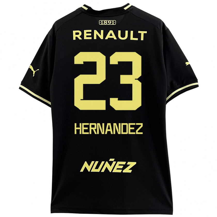 Kandiny Kinder Abel Hernández #23 Schwarz Gelb Auswärtstrikot Trikot 2024/25 T-Shirt