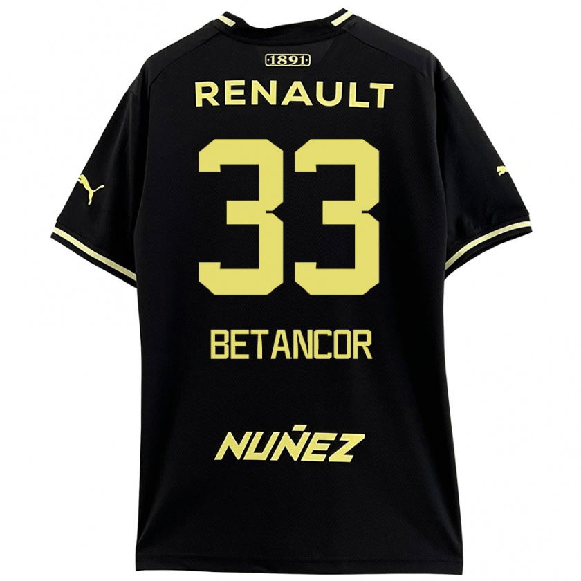 Kandiny Kinder Bruno Betancor #33 Schwarz Gelb Auswärtstrikot Trikot 2024/25 T-Shirt