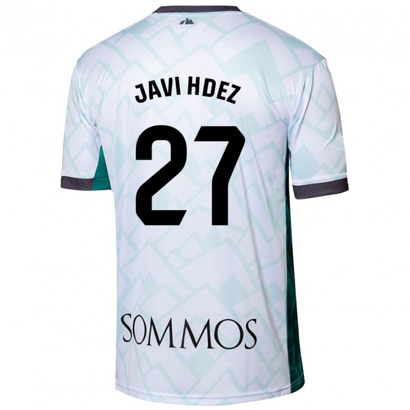 Kandiny Kinder Javi Hernández #27 Weiß Grün Auswärtstrikot Trikot 2024/25 T-Shirt