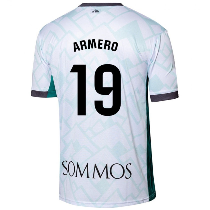 Kandiny Kinder Sergi Armero #19 Weiß Grün Auswärtstrikot Trikot 2024/25 T-Shirt