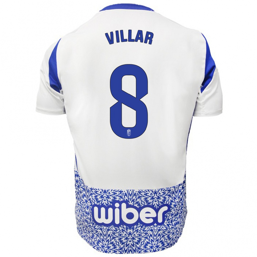 Kandiny Kinder Gonzalo Villar #8 Weiß Blau Auswärtstrikot Trikot 2024/25 T-Shirt