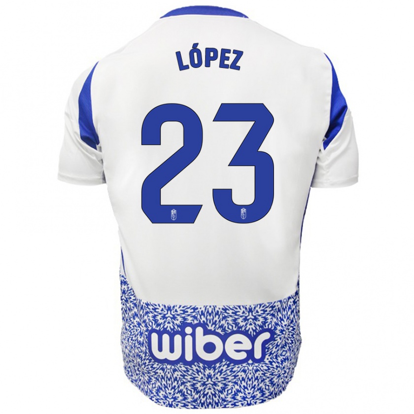 Kandiny Kinder Diego López #23 Weiß Blau Auswärtstrikot Trikot 2024/25 T-Shirt