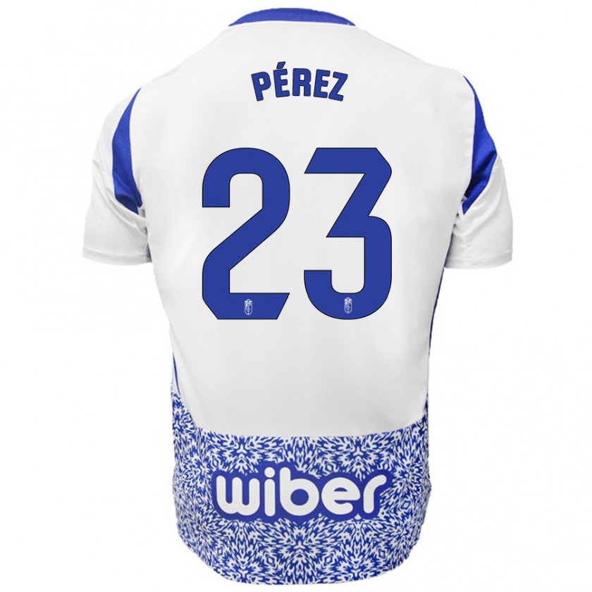 Kandiny Kinder Lucas Pérez #23 Weiß Blau Auswärtstrikot Trikot 2024/25 T-Shirt