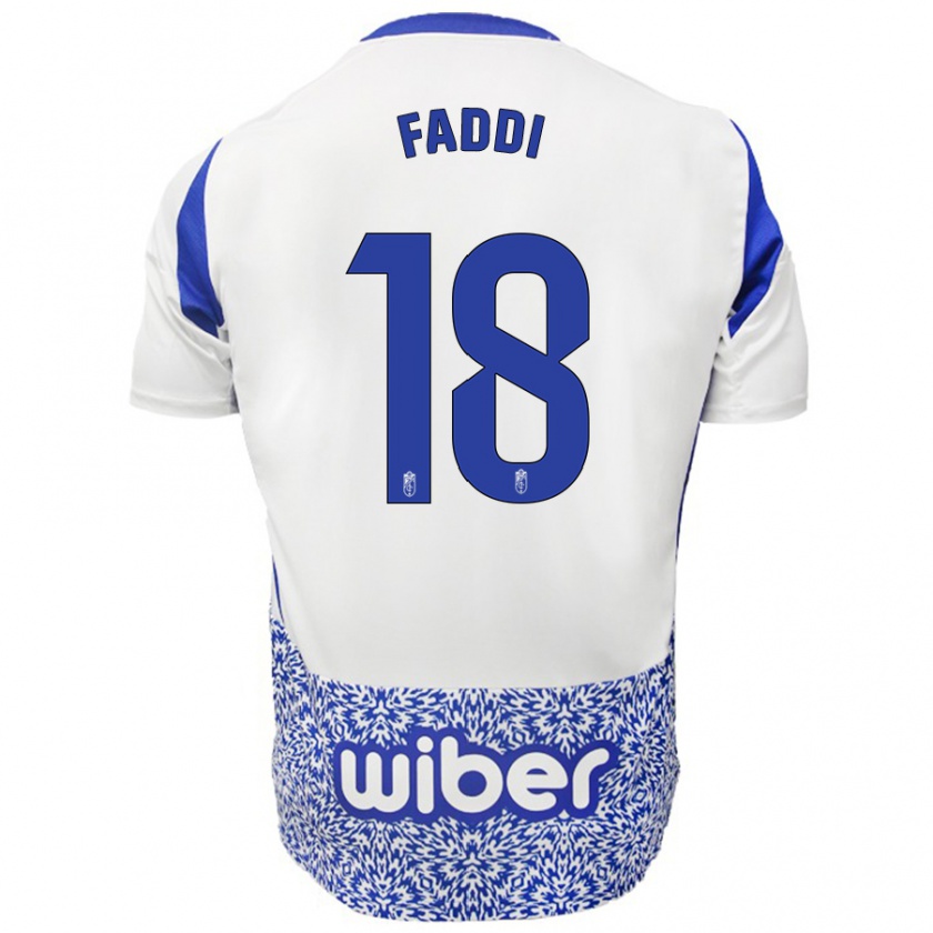 Kandiny Kinder Inés Faddi #18 Weiß Blau Auswärtstrikot Trikot 2024/25 T-Shirt