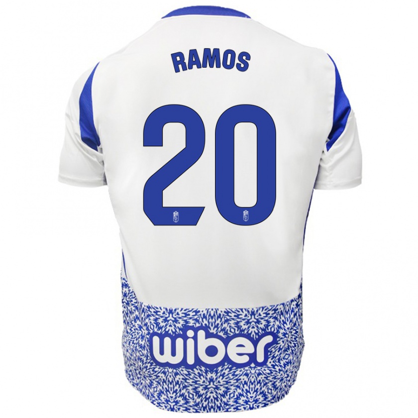 Kandiny Kinder Lucía Ramos #20 Weiß Blau Auswärtstrikot Trikot 2024/25 T-Shirt