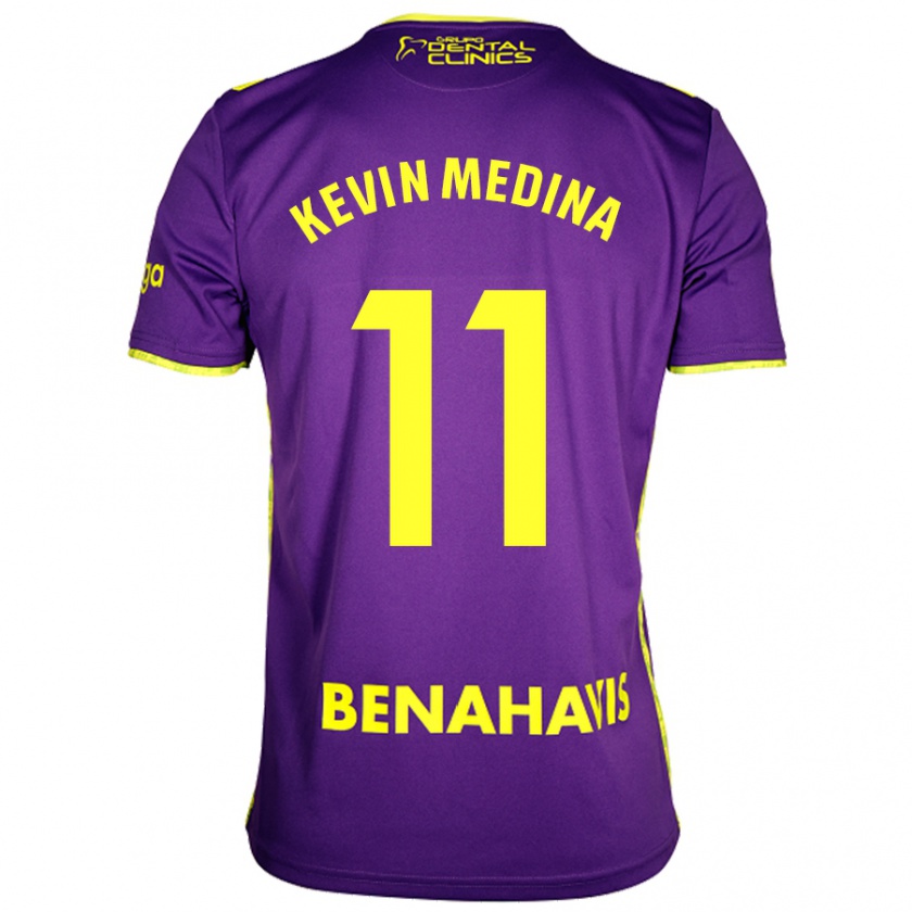 Kandiny Kinder Kevin Medina #11 Lila Gelb Auswärtstrikot Trikot 2024/25 T-Shirt