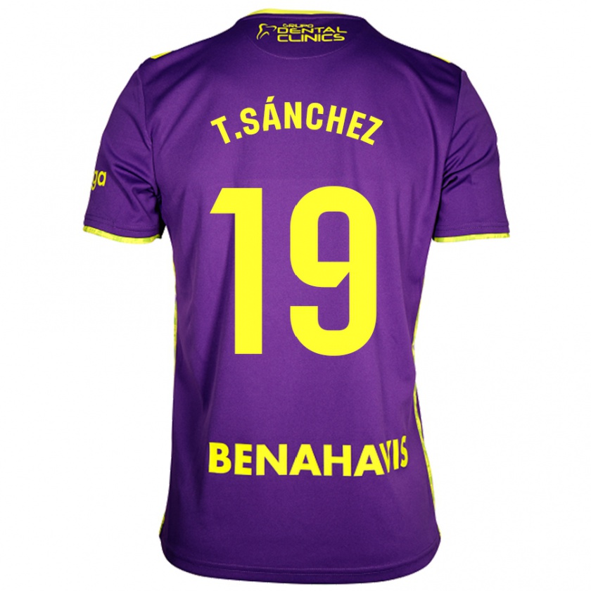 Kandiny Kinder Toni Sánchez #19 Lila Gelb Auswärtstrikot Trikot 2024/25 T-Shirt