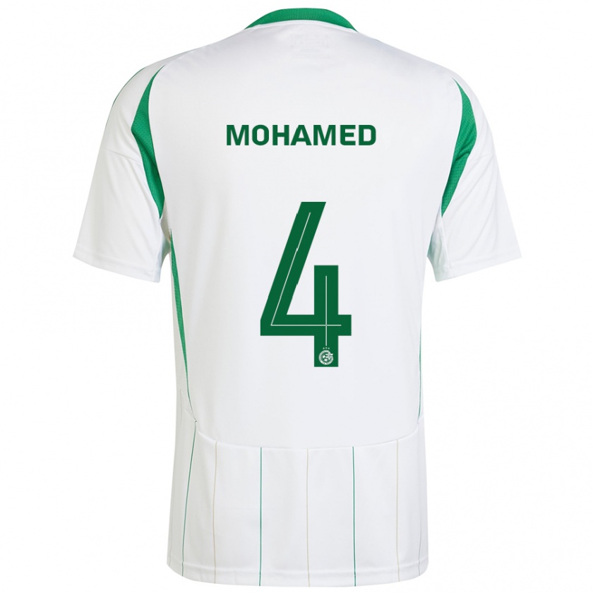 Kandiny Kinder Ali Mohamed #4 Weiß Grün Auswärtstrikot Trikot 2024/25 T-Shirt