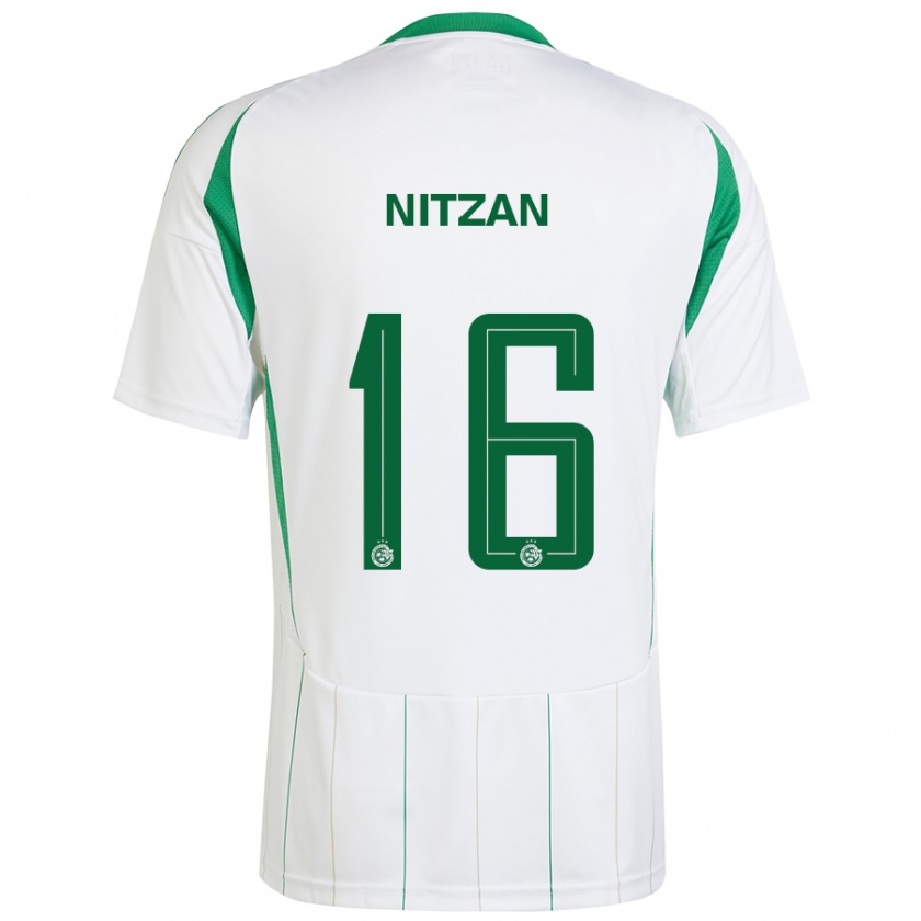 Kandiny Kinder Itamar Nitzan #16 Weiß Grün Auswärtstrikot Trikot 2024/25 T-Shirt